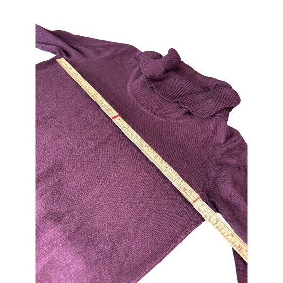 Calvin Klein Asymmetric Cowl Neck Sweater In Plum & Black S Petite - Picture 9 of 12